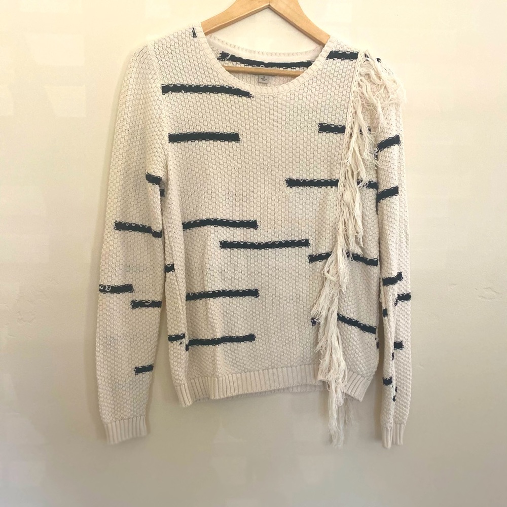 Lucky Brand Knit Sweater With Fringe Size Small